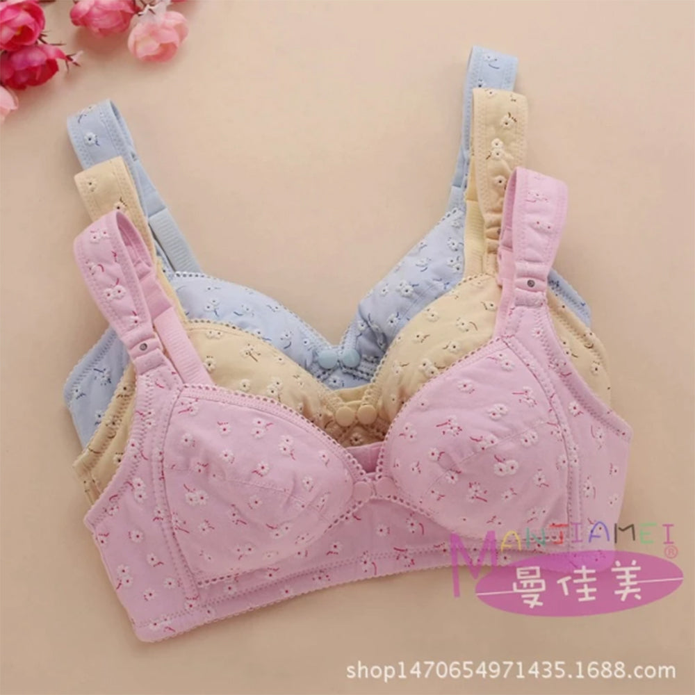 Double layered Seamless Front Button Front Open Non padded Bra-1302