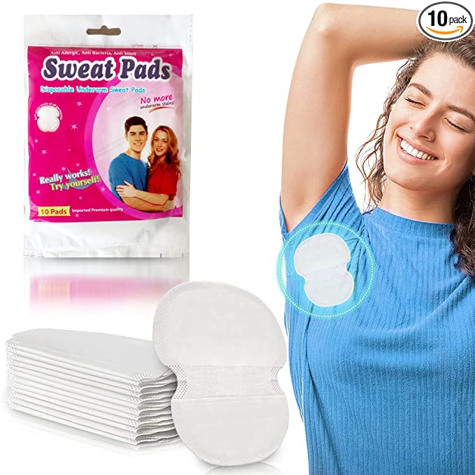 10 pcs Disposable Underarm Sweat Pads Anti Allergic, Anti Bacteria, Anti Smell