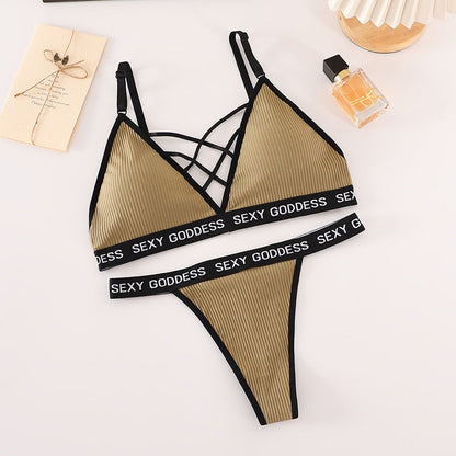 Flourish Stylish Cotton Bra & Thong Set 025