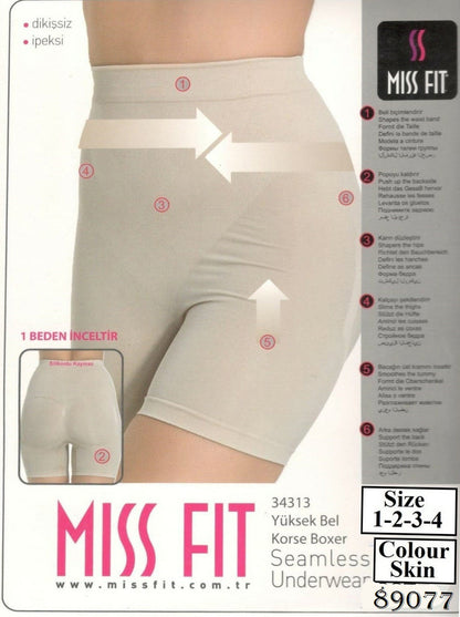 Miss Fit High Waist Korse Boxer Seamless Underwear - 34313