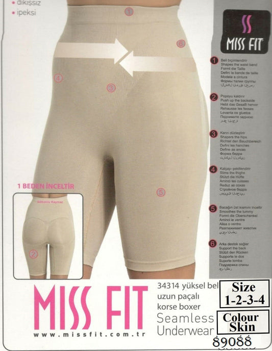 Miss Fit Cuff Girdle, Parlak Pacali Korse Seamless Body Shaper Underwear - 34314