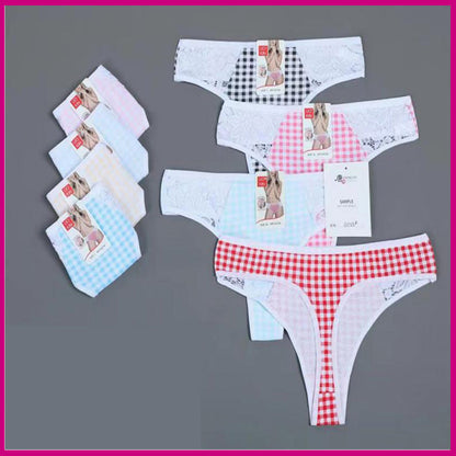 Pack of 2-Ladies Lace Panty Thongs T shape Women Cotton Panties T1416