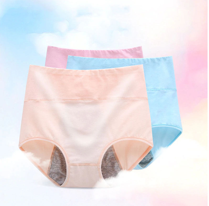 Flourish Pack Of 3 - Mid Waist Seamless Anti-Leak Menstrual Period, Leak-Proof Panties-3005