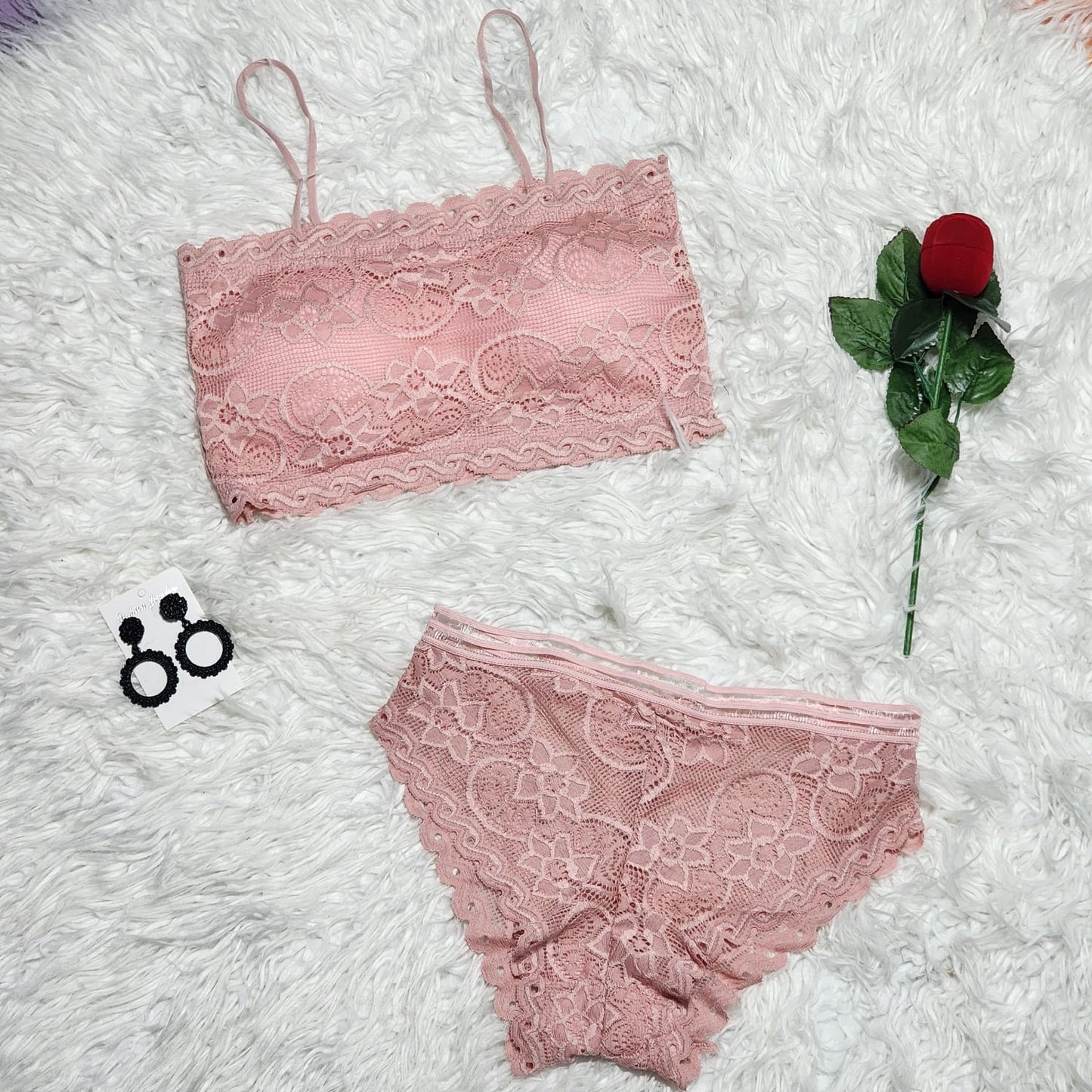 Flourish New Lace Embroided Padded Bra And Panty Set 8820