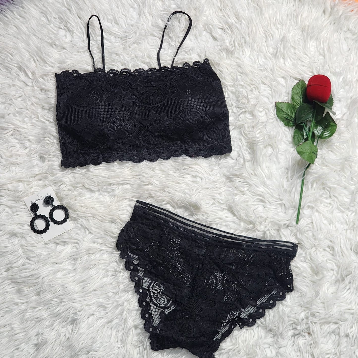 Flourish New Lace Embroided Padded Bra And Panty Set 8820