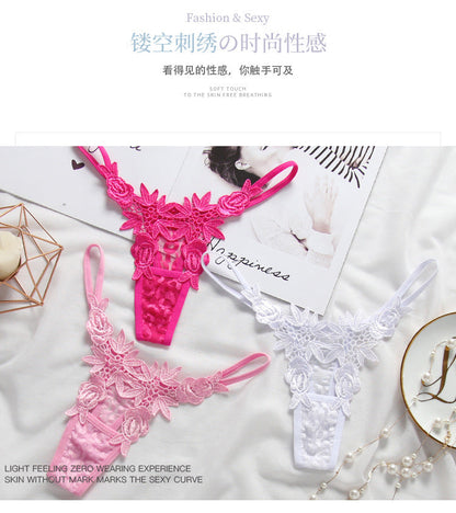 Flourish Pack of 3 Women Thong Bandage Cotton Transparent Vacuum Sexy Women's Underwear G-Pants Thin Seamless Lace Panties