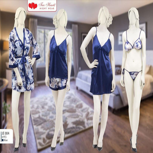 6 Pcs Padded Wedding Nightwear And Sleepwear,  Wedding lingeries sets JE 004