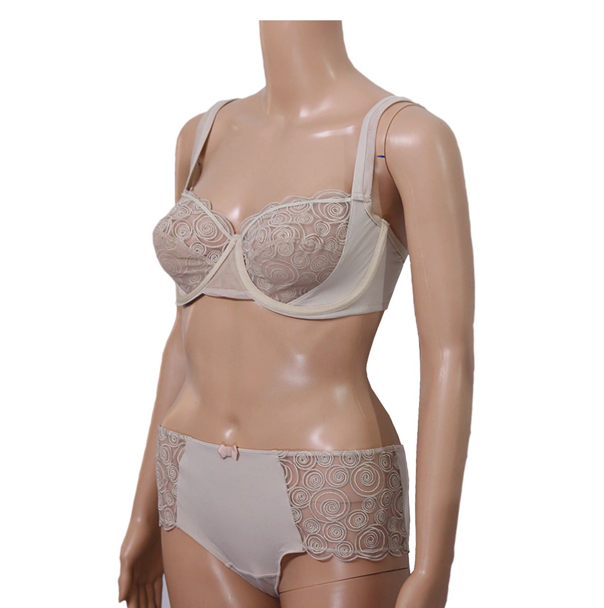 Flourish Leonisa Lace Non-Padded Wired & Demi Coverage Bra Panty Set