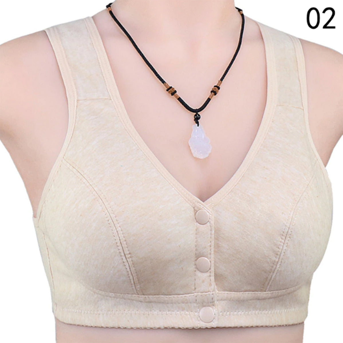 Fron Button Bra Flourish Comfortable Solid Seamless Front Button Front Open Bra-108