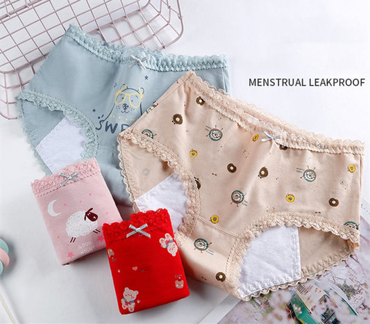 Flourish Pack Of 3 Pure Cotton Printed High Quality Menstrual Periods Panties
