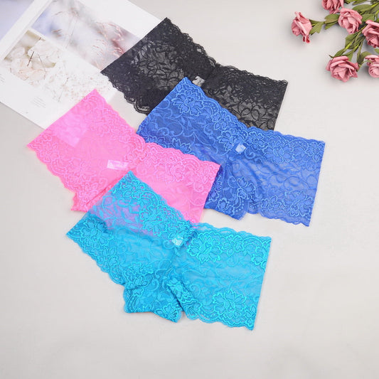 Flourish Pack 0f 3 Women's Lace Panties Seamless Boxer Shorts Low Waist  Underwear Lingerie for Women 928