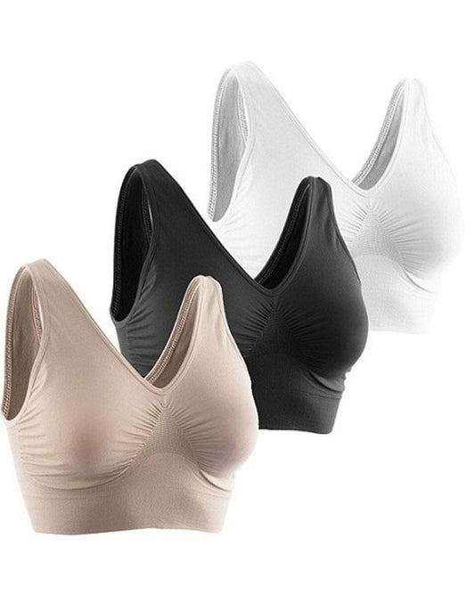 Pack Of 3 - Nylon Seamless Non-Padded Non-Wired Air Bra