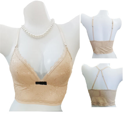 Flourish Adjustable Straps Padded High Quality Side Coverage Wired 2 in 1 Back style Crop Top Brallete 8842