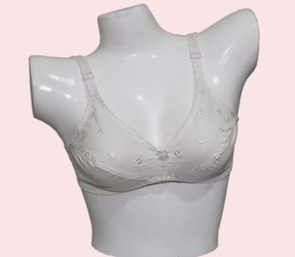 Flourish SASAN Non-Padded Embroidered Full Cover Cotton Bra